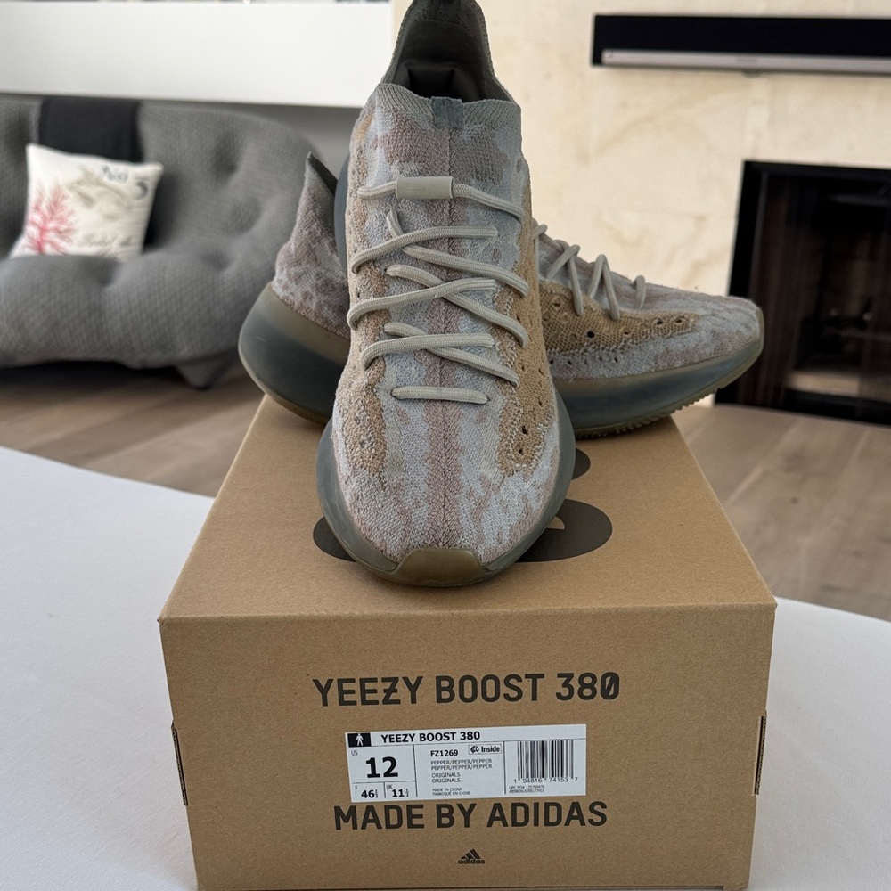 Adidas Yeezy Boost 380 Beige and Gray Sneakers